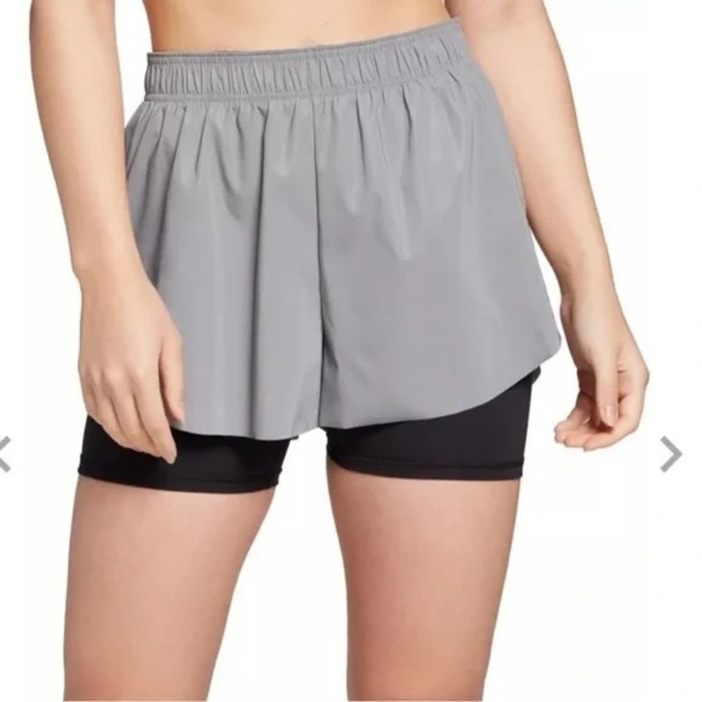 Calia 2 in 1 Run Short Women's S Silver Reflective NWT